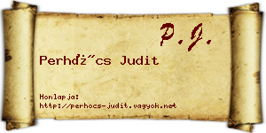 Perhócs Judit névjegykártya